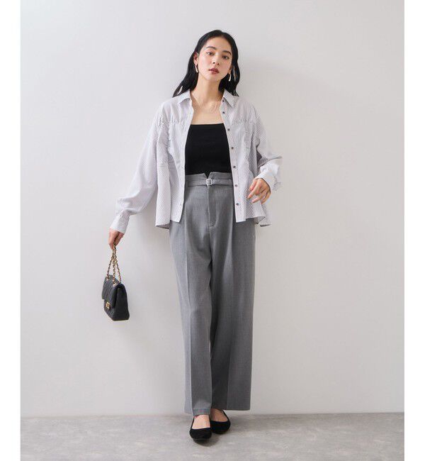 VIS「シャーリングギャザー切替シャツ/イージーケア」|シャツ・ブラウス|