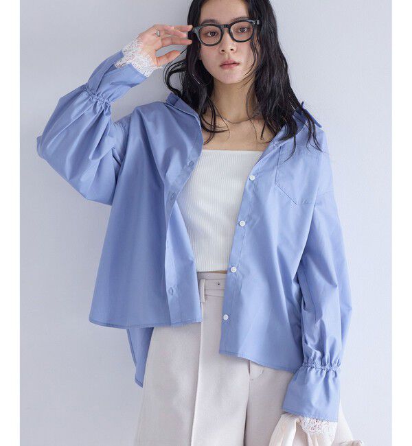 VIS「レーススリーブAラインシャツ」|シャツ・ブラウス|