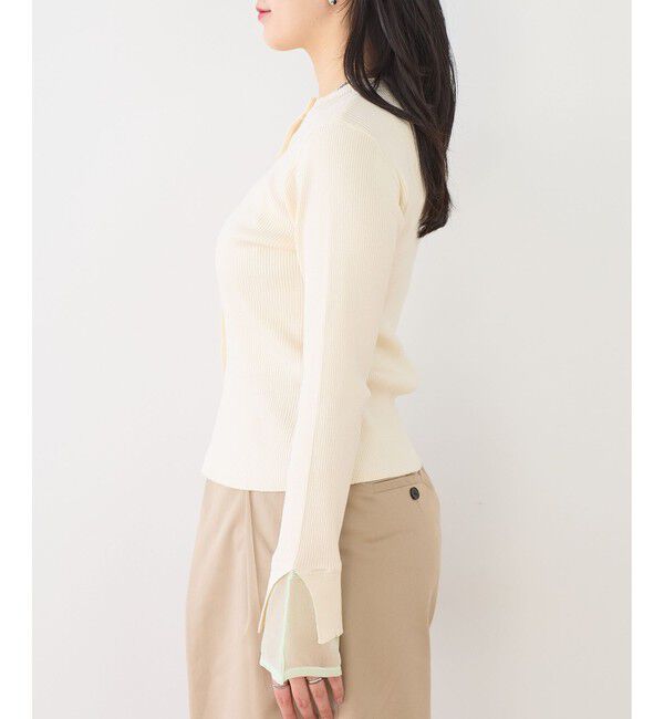 VIS「【WEB限定】袖フレア配色レイヤードカーディガン」|カーディガン|