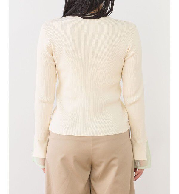 VIS「【WEB限定】袖フレア配色レイヤードカーディガン」|カーディガン|