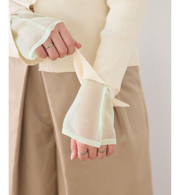 VIS「【WEB限定】袖フレア配色レイヤードカーディガン」|カーディガン|