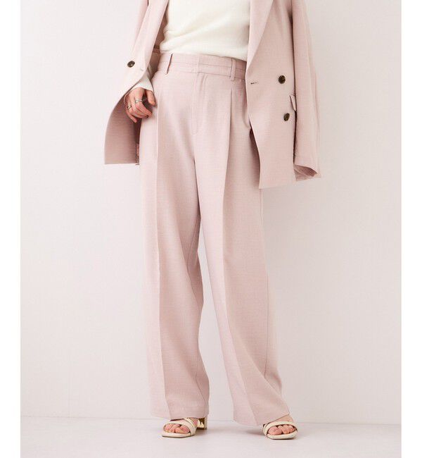 VIS「美easyリネンライクワイドパンツ/イージーケア・接触冷感・セットアップ対応」|チノ|