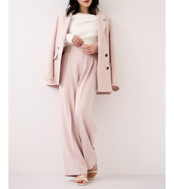 VIS「美easyリネンライクワイドパンツ/イージーケア・接触冷感・セットアップ対応」|チノ|