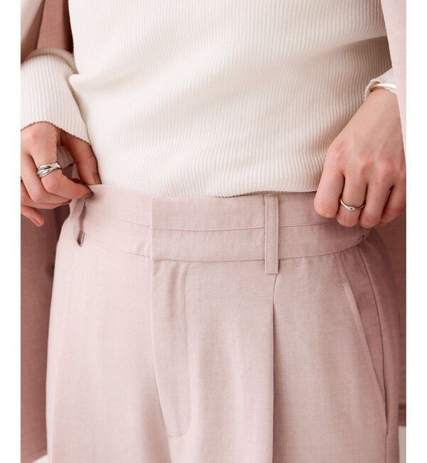 VIS「美easyリネンライクワイドパンツ/イージーケア・接触冷感・セットアップ対応」|チノ|