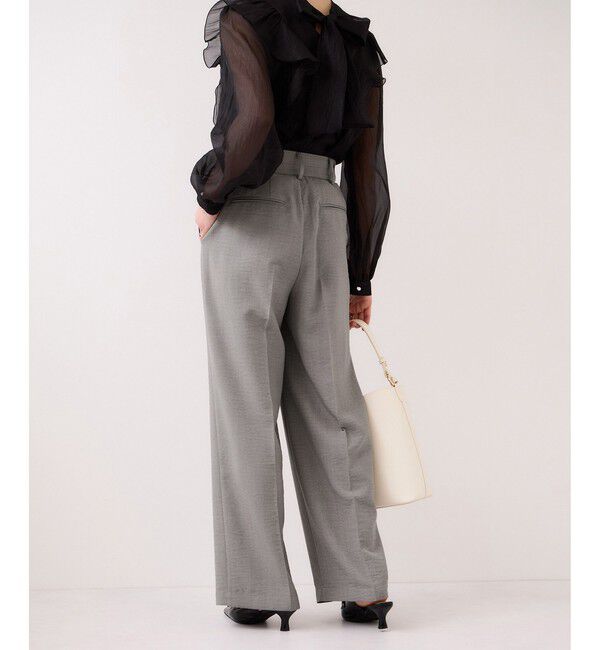 VIS「美easyリネンライクワイドパンツ/イージーケア・接触冷感・セットアップ対応」|チノ|