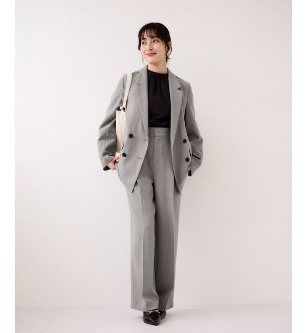 VIS「美easyリネンライクワイドパンツ/イージーケア・接触冷感・セットアップ対応」|チノ|