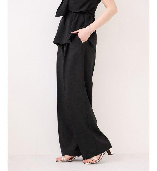 VIS「美easyリネンライクワイドパンツ/イージーケア・接触冷感・セットアップ対応」|チノ|