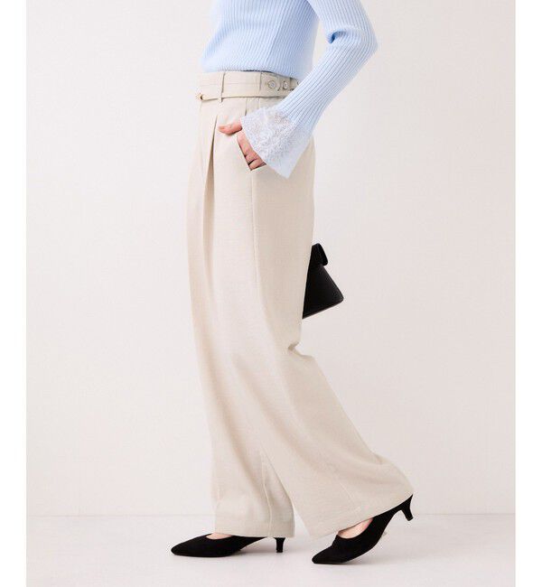 VIS「美easyリネンライクワイドパンツ/イージーケア・接触冷感・セットアップ対応」|チノ|