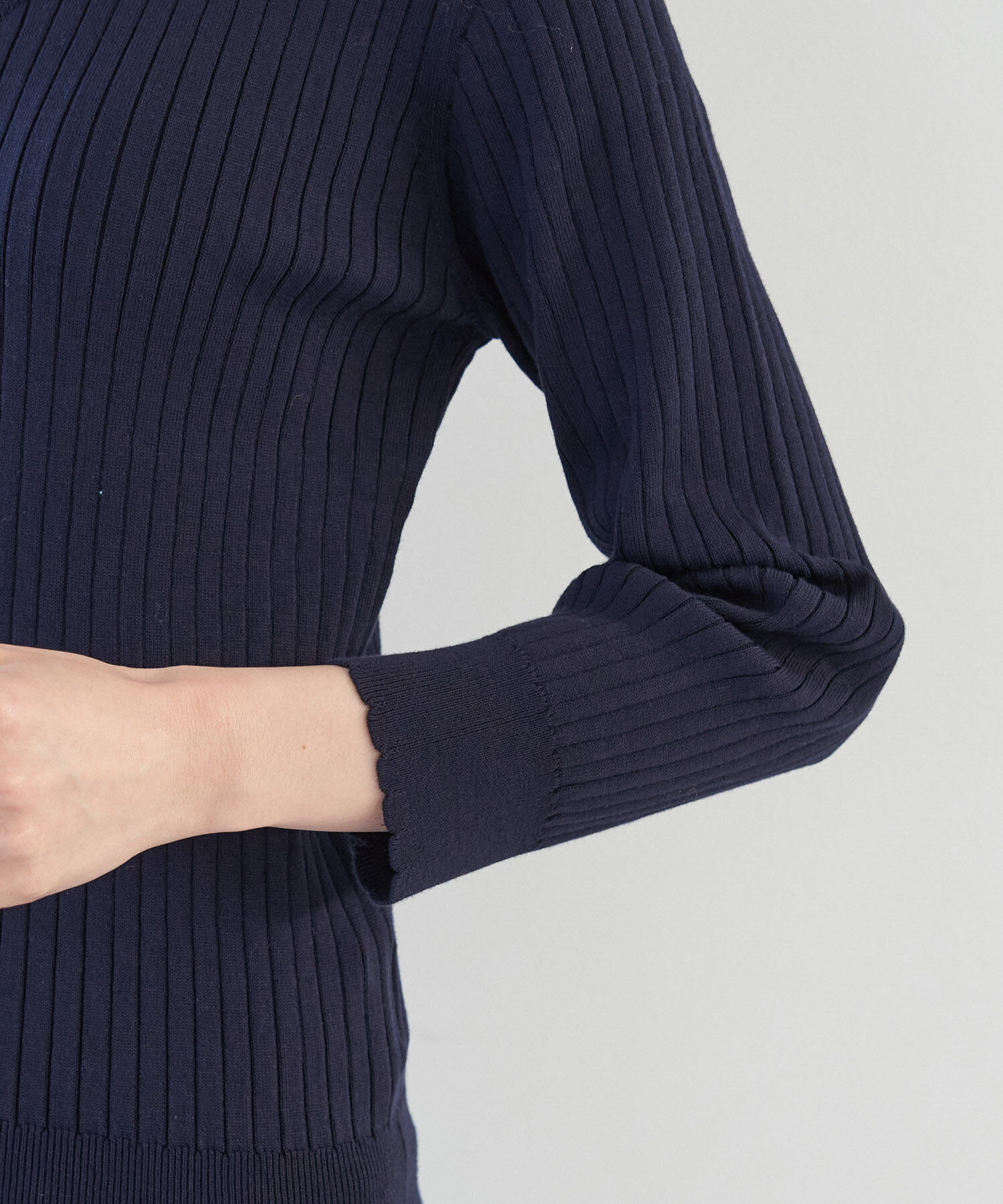 Rope&rsquo;Picnic「オーガニックスイスコットン7分袖ニットプルオーバー」|ニット・セーター|