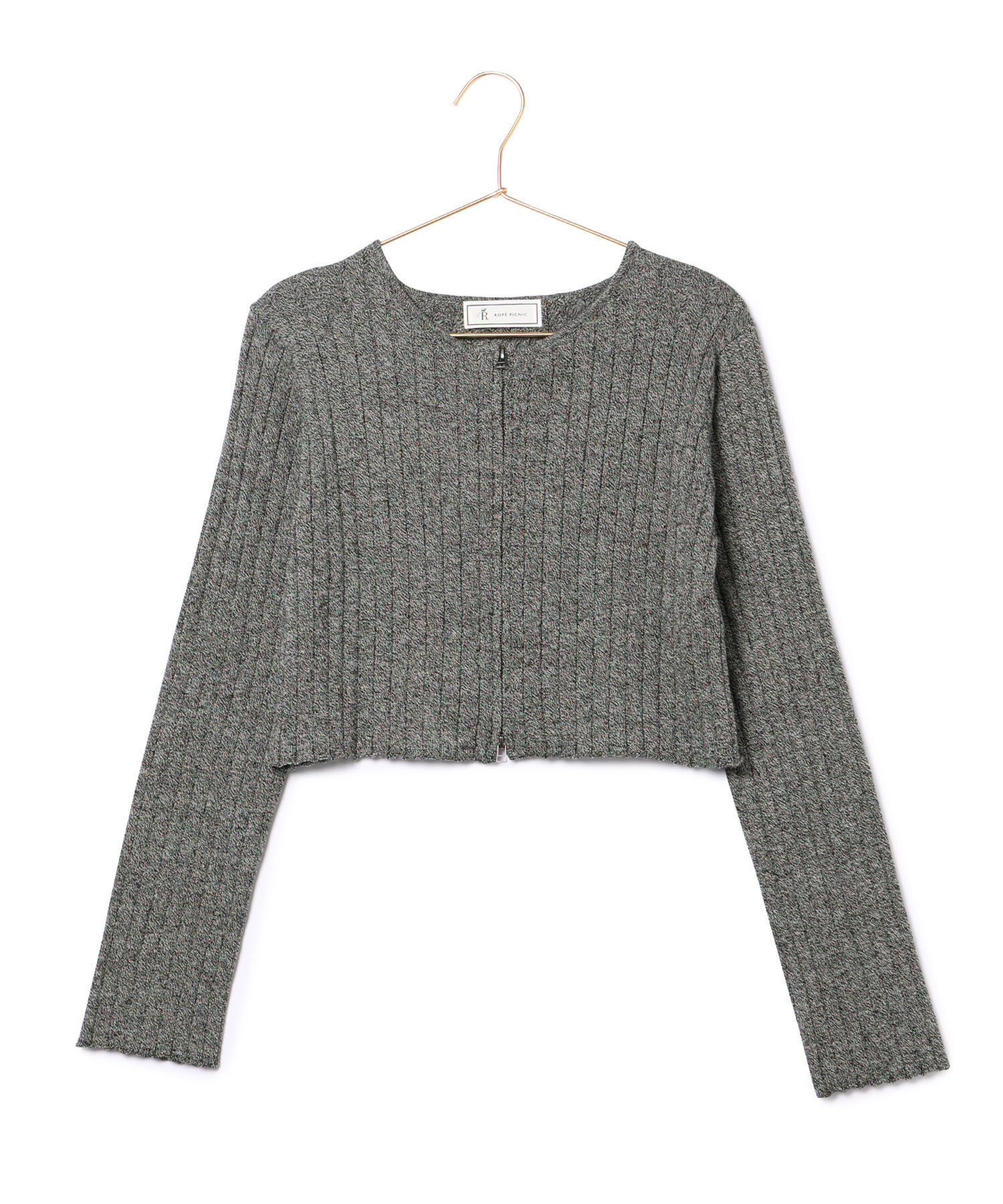 ROPE' PICNIC R「フロントジップショート丈メランジニットプルオーバー」|ニット・セーター|