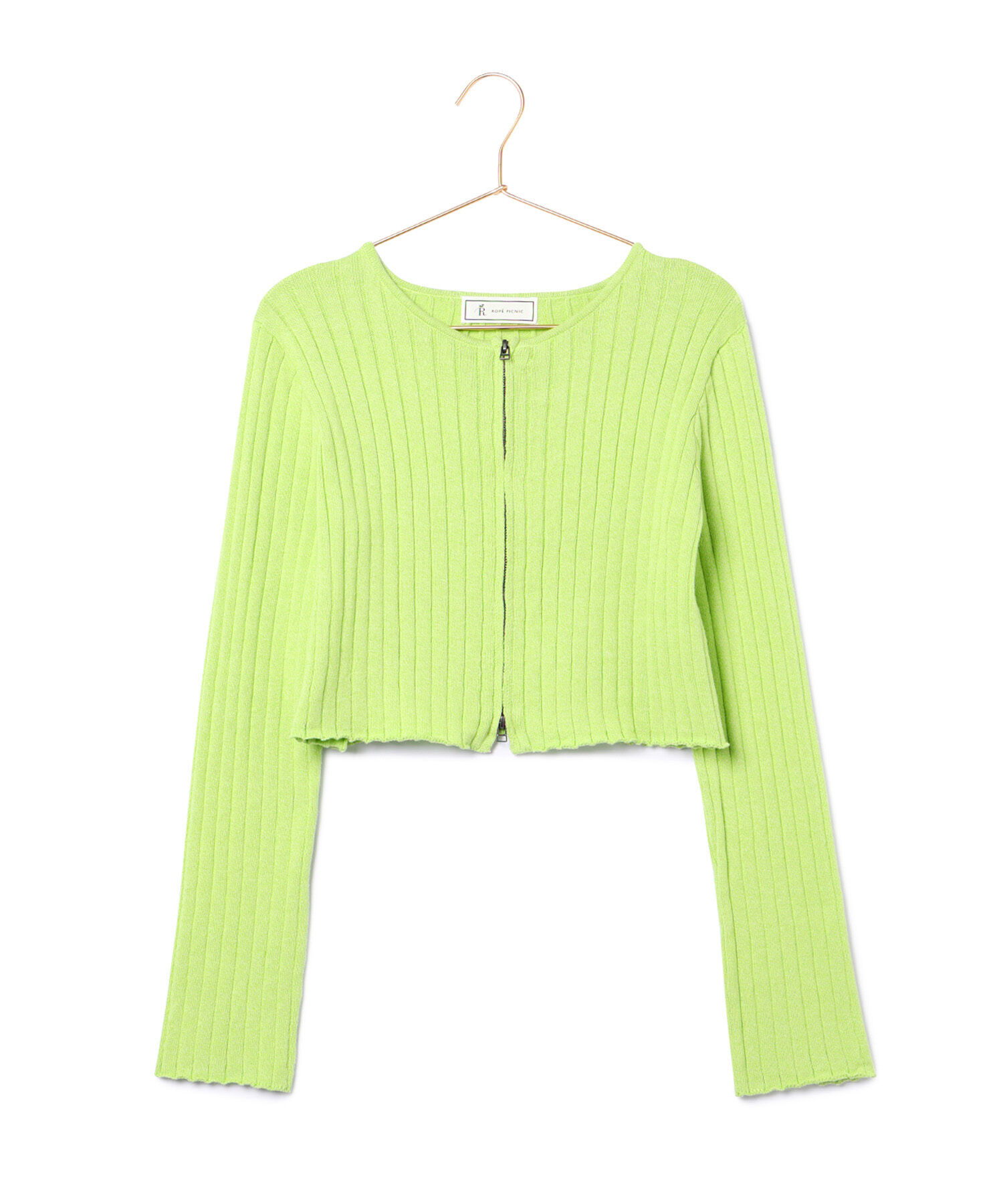 ROPE' PICNIC R「フロントジップショート丈メランジニットプルオーバー」|ニット・セーター|