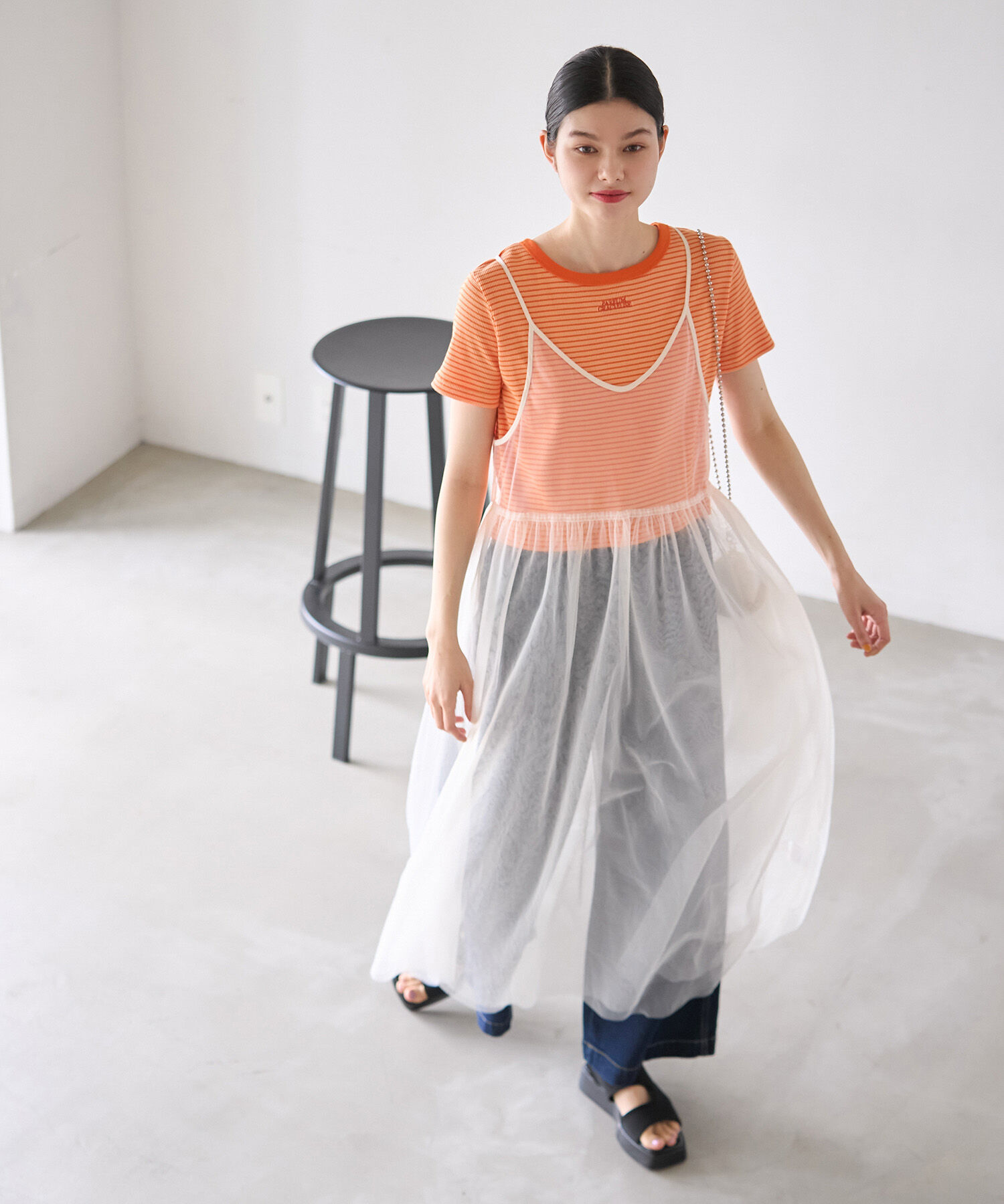 ROPE' PICNIC R「バックリボンチュールキャミワンピース」|ワンピース|