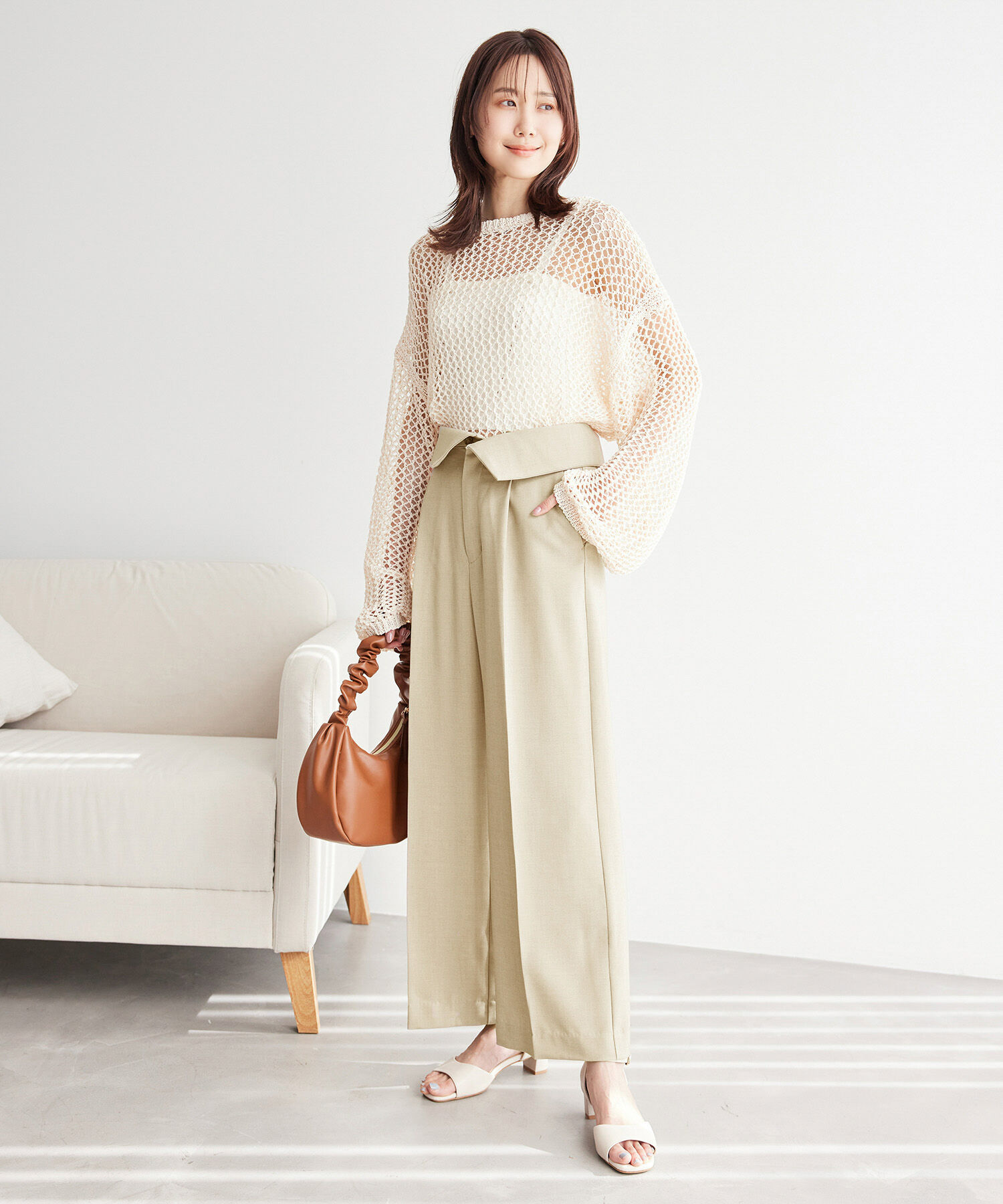 Rope&rsquo;Picnic「【ご好評につき新色追加決定！】リネン混シャンブレーパンツ/セットアップ対応・UVケア」|その他|