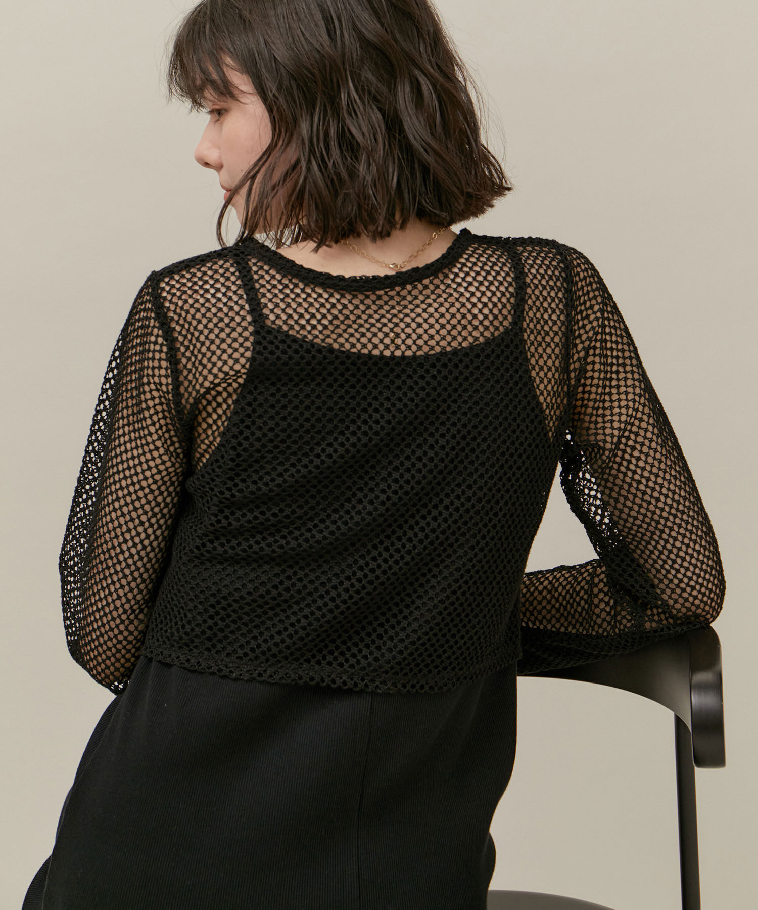 ROPE' PICNIC R「クロップドメッシュカットカーディガン」|カーディガン|