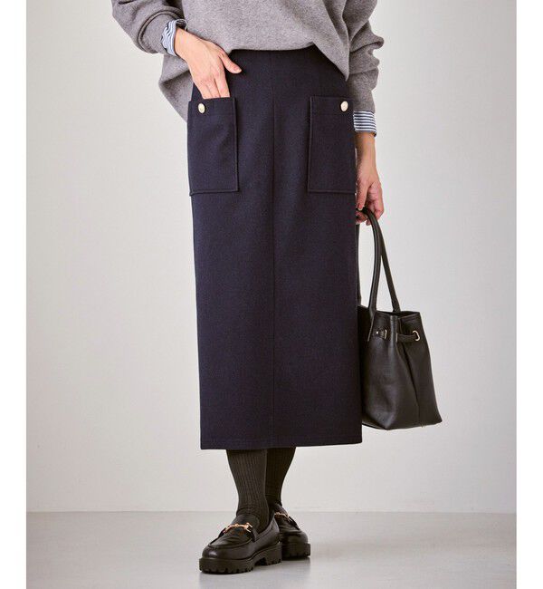 Rope&rsquo;Picnic「ジャージーアイラインスカート」|スカート|ネイビー(40)