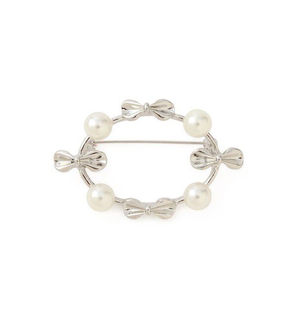 ROPE PICNIC PASSAGE「リボンパールブローチ」|ブローチ・コサージュ|