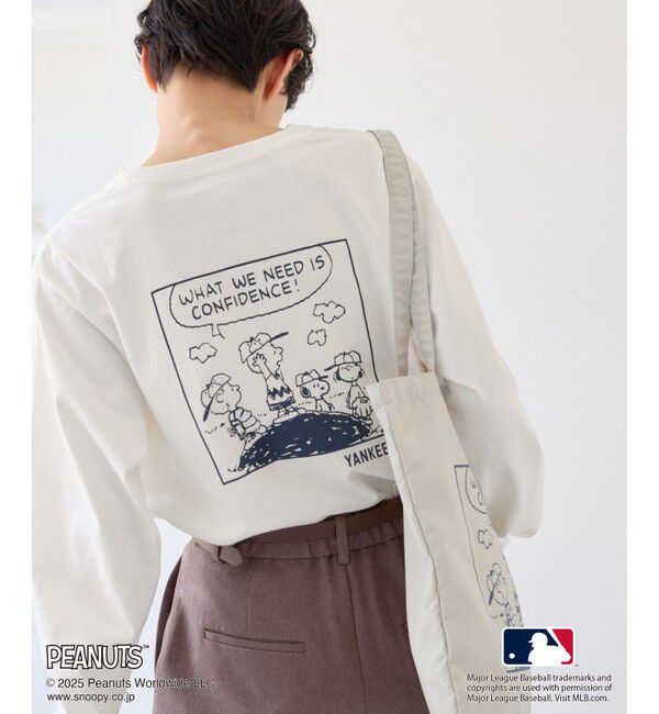 Rope&rsquo;Picnic「【PEANUTS&times;MLB COLLECTION by ROPE' PICNIC】ロングスリーブTee」|Tシャツ・カットソー|ホワイト(10)