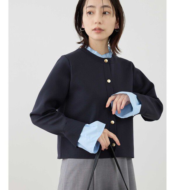 Rope&rsquo;Picnic「襟フリルドッキングカーディガン」|カーディガン|