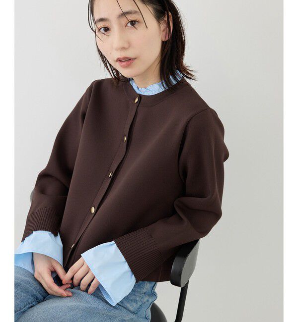 Rope&rsquo;Picnic「襟フリルドッキングカーディガン」|カーディガン|