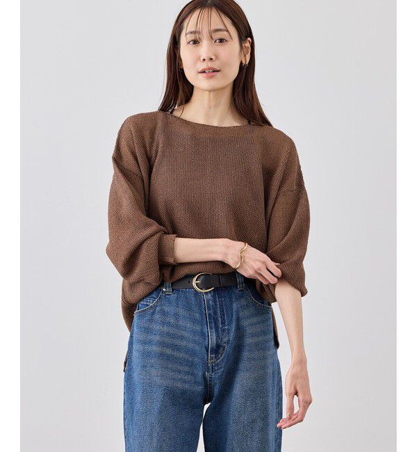 Rope&rsquo;Picnic「プチスパンコールメッシュニット」|ニット・セーター|キャメル(25)