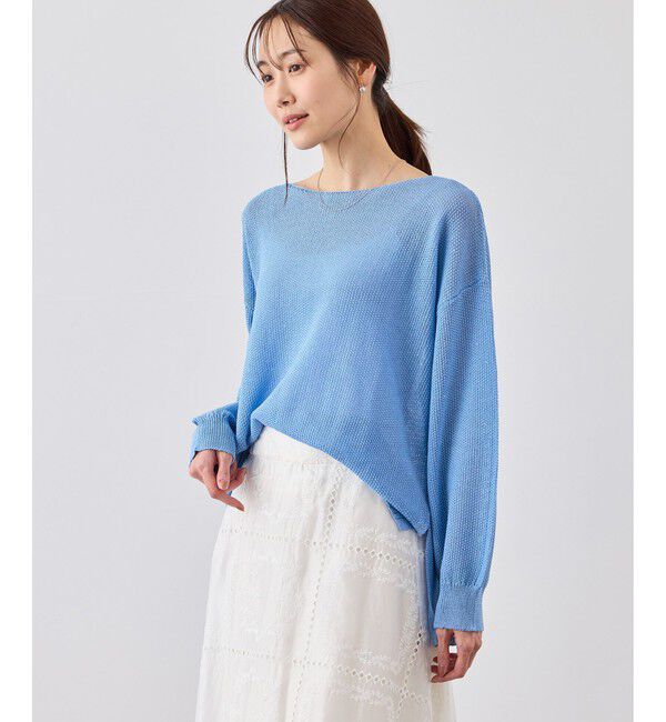 Rope&rsquo;Picnic「プチスパンコールメッシュニット」|ニット・セーター|サックス(48)