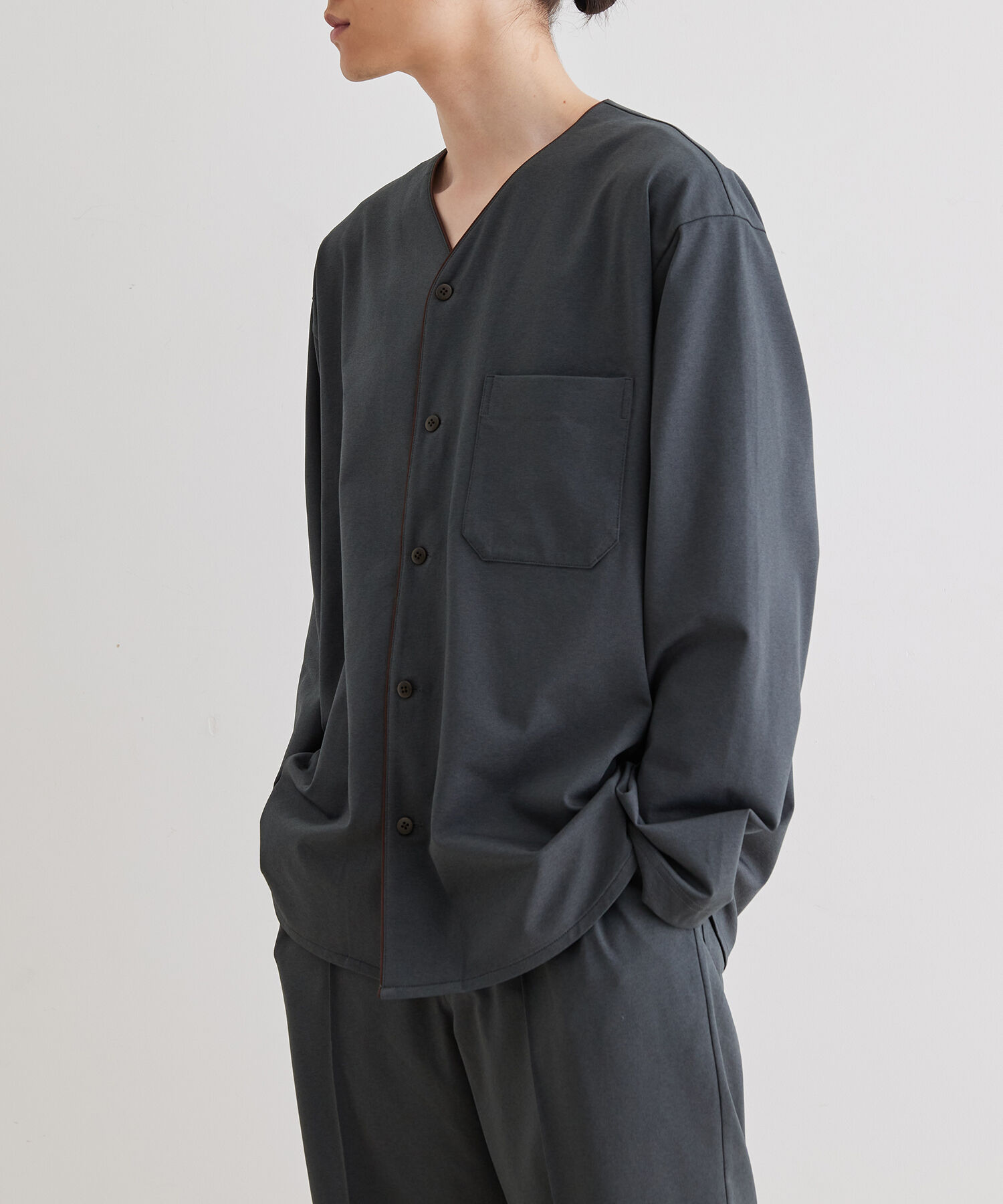 ADAM ET ROPE'「ボックスシルエット ジャージー カーディガン / 速乾 / 冷感 / イージーケア / ユニセックス」|カーディガン|