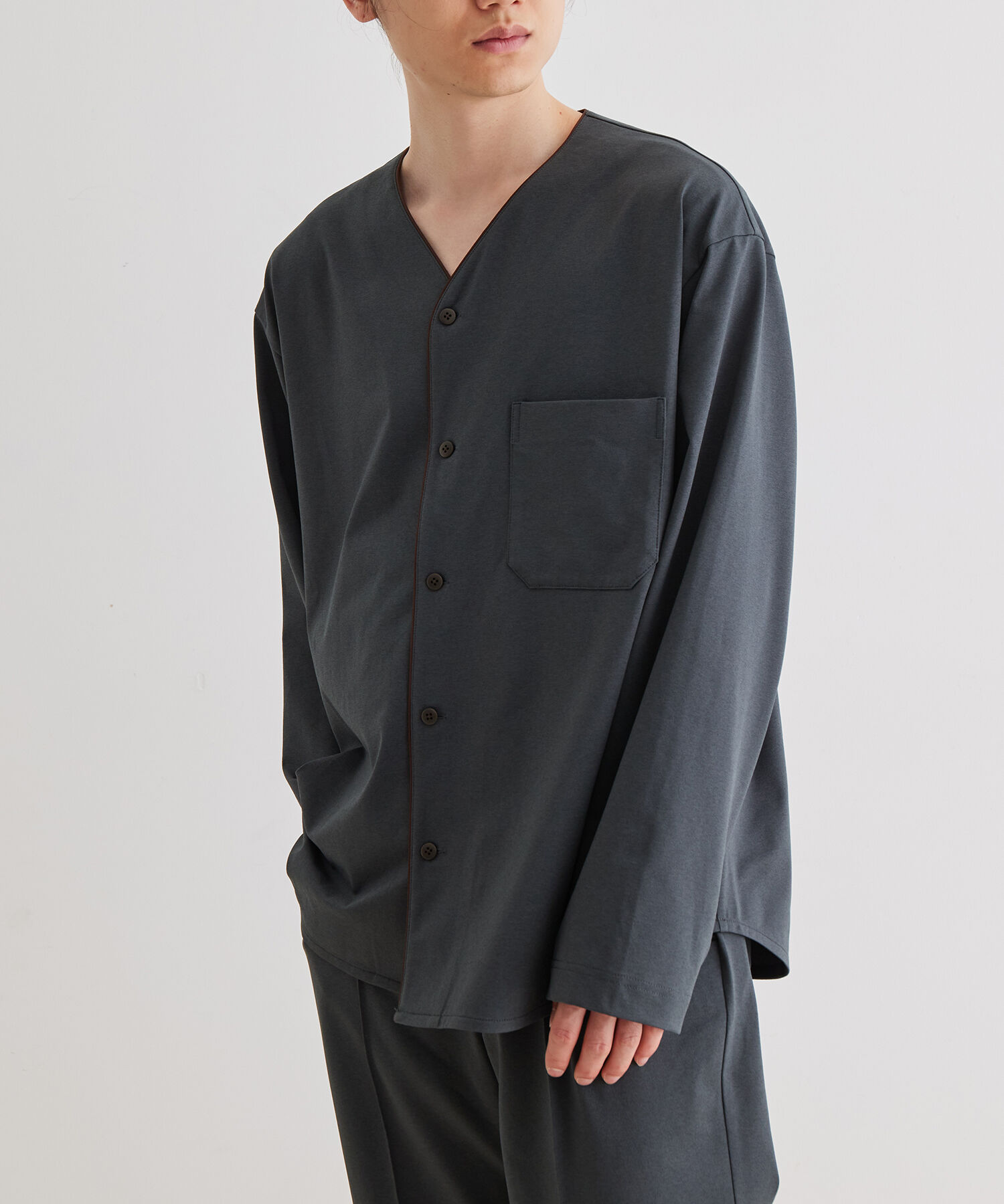 ADAM ET ROPE'「ボックスシルエット ジャージー カーディガン / 速乾 / 冷感 / イージーケア / ユニセックス」|カーディガン|