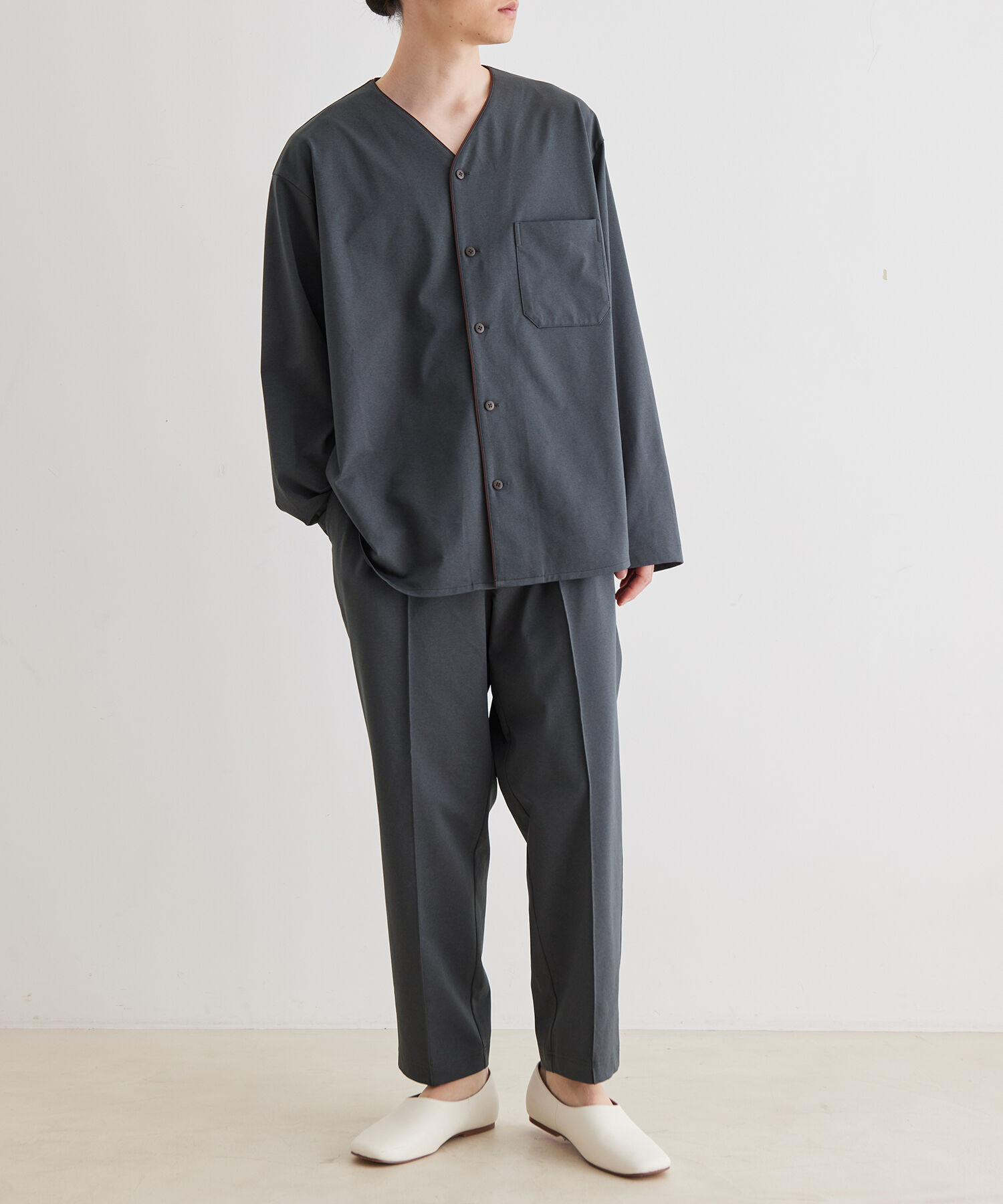 ADAM ET ROPE'「ボックスシルエット ジャージー カーディガン / 速乾 / 冷感 / イージーケア / ユニセックス」|カーディガン|