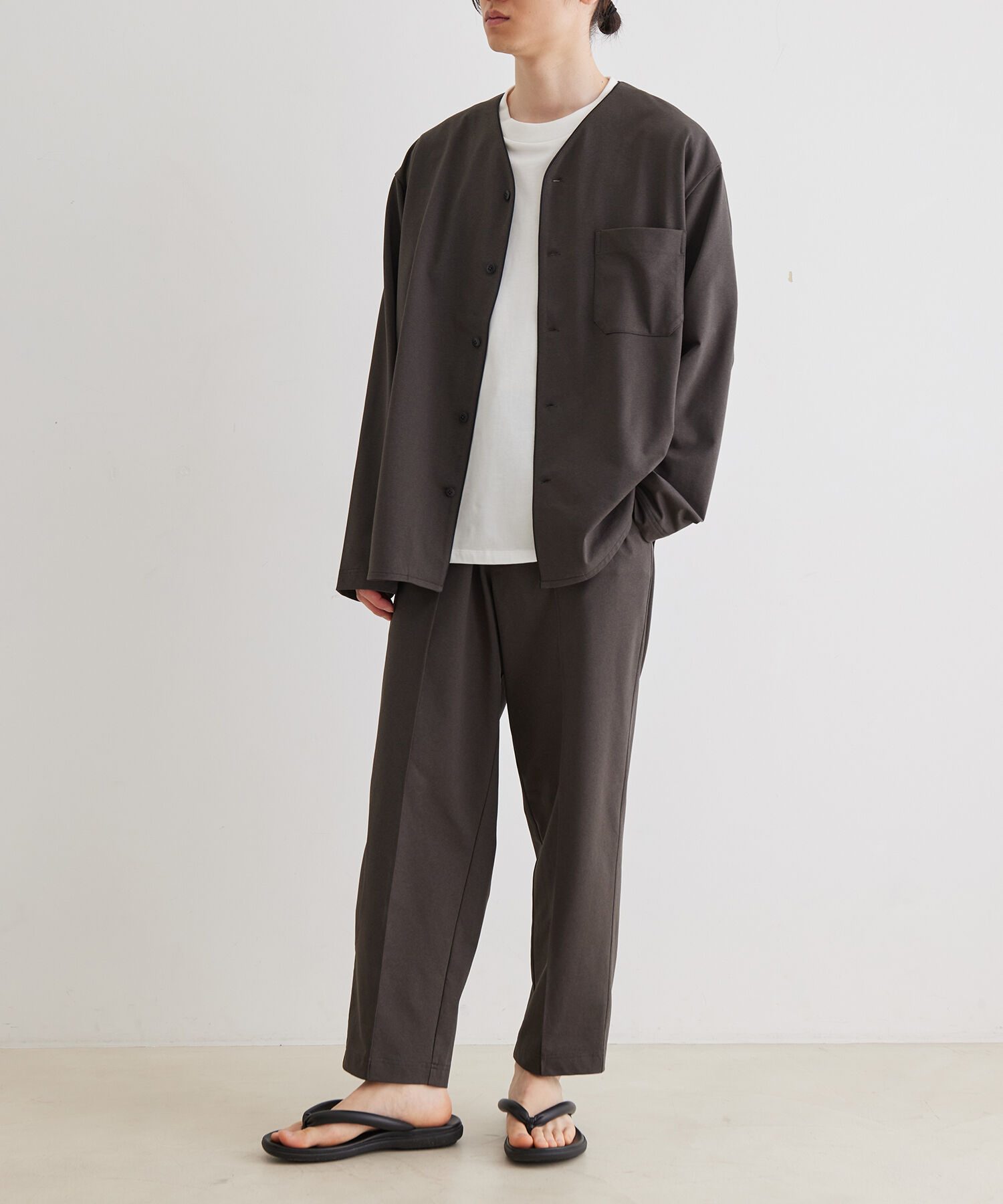 ADAM ET ROPE'「ボックスシルエット ジャージー カーディガン / 速乾 / 冷感 / イージーケア / ユニセックス」|カーディガン|