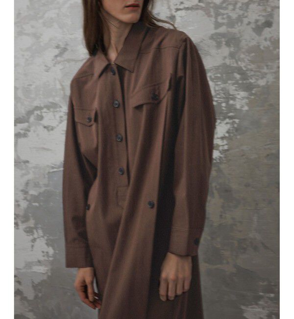 ADAM ET ROPE'「【EMOELLE】ミリタリーシャツワンピース」|ワンピース|