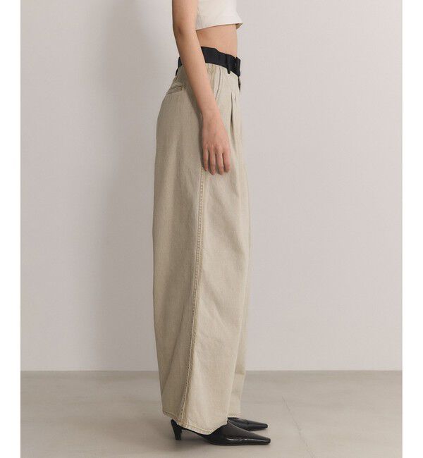 ADAM ET ROPE'「【EMOELLE】ドレスデニムパンツ（バイオ加工）」|デニム|