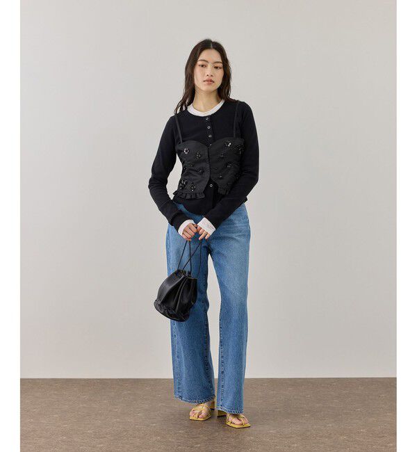 ADAM ET ROPE'「レザーブレード巾着ミニバッグ」|ショルダー・メッセンジャー|