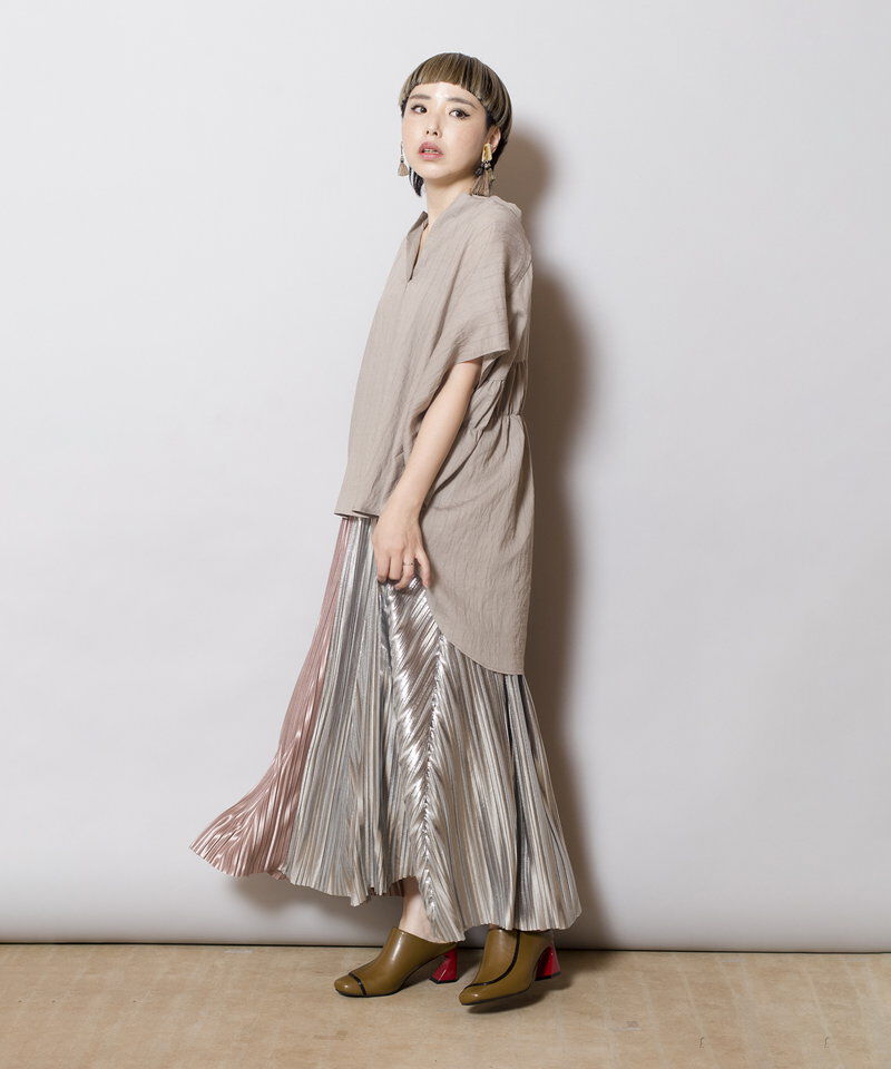  「切替ランダムプリーツスカート」|スカート|