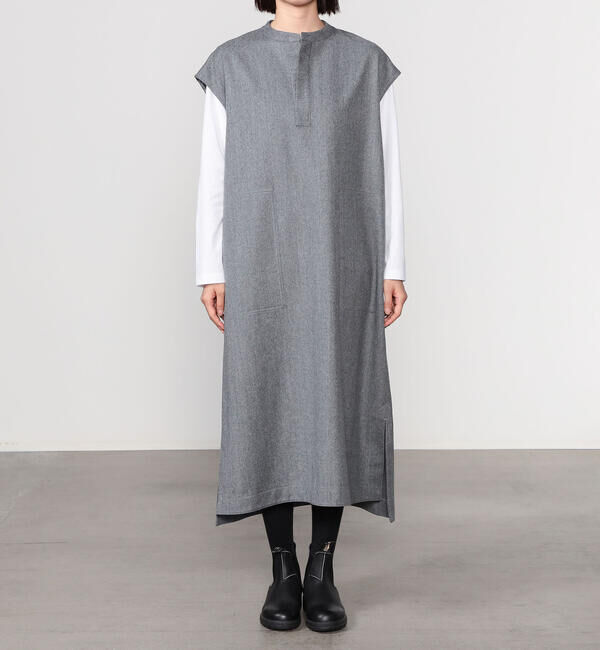 LE GLAZIK「LE GLAZIK | ウールフランネル オーバーシャツワンピース WOMEN」|ワンピース|