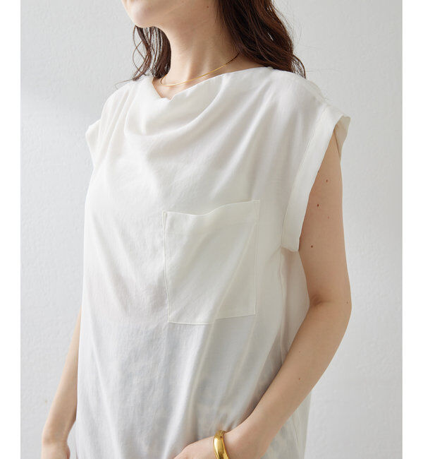  「サテンワッシャーノースリーブブラウス」|シャツ・ブラウス|