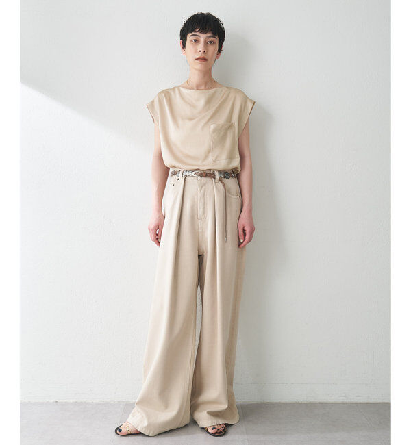  「サテンワッシャーノースリーブブラウス」|シャツ・ブラウス|