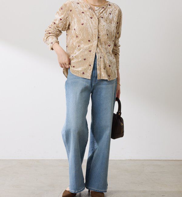  「刺繍ベロアカットソー」|Tシャツ・カットソー|