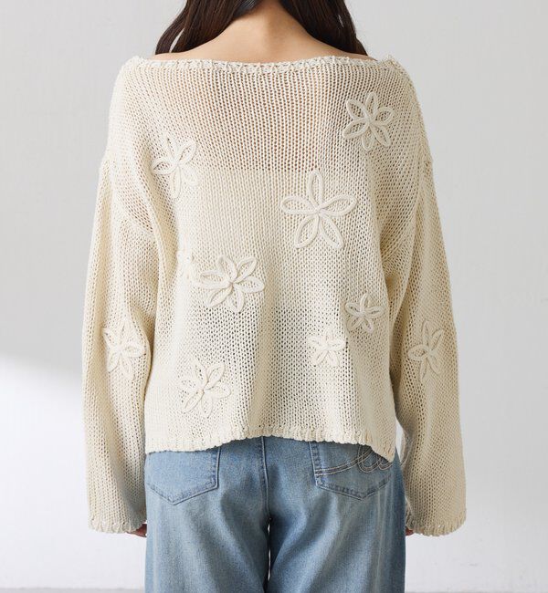  「フラワールーズコットン混ニット」|ニット・セーター|