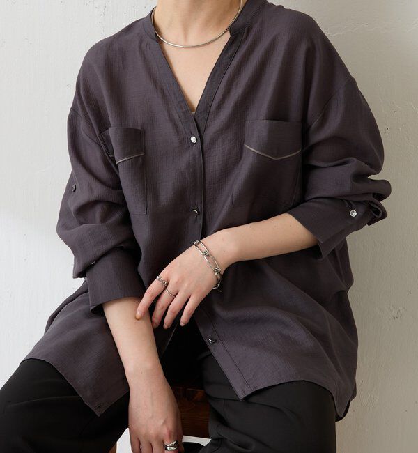  「ヴィンテージライクシアーシャツ」|シャツ・ブラウス|チャコールグレー