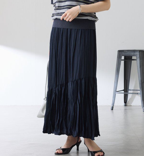  「ワッシャーナナメ切替スカート」|スカート|