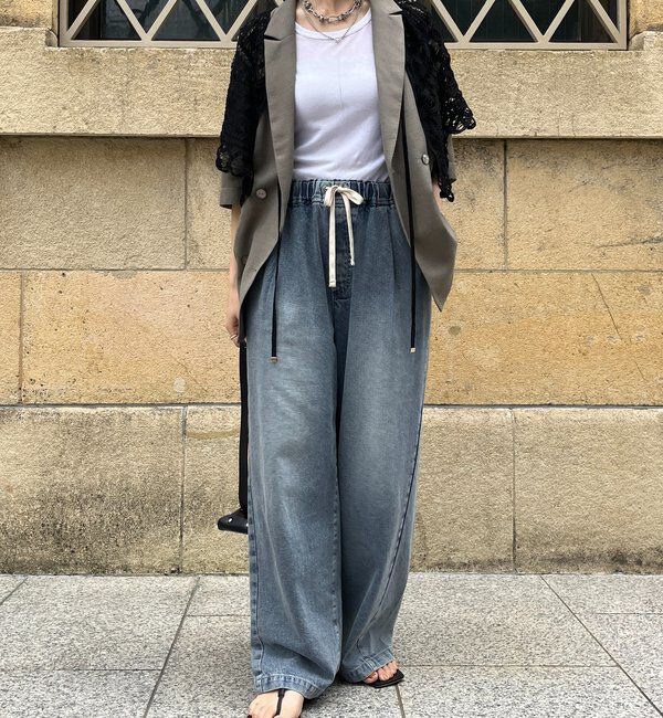  「デニムワイドイージーパンツ」|デニム|