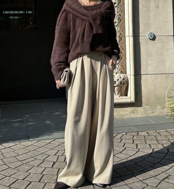  「ウォームタックワイドパンツ」|チノ|