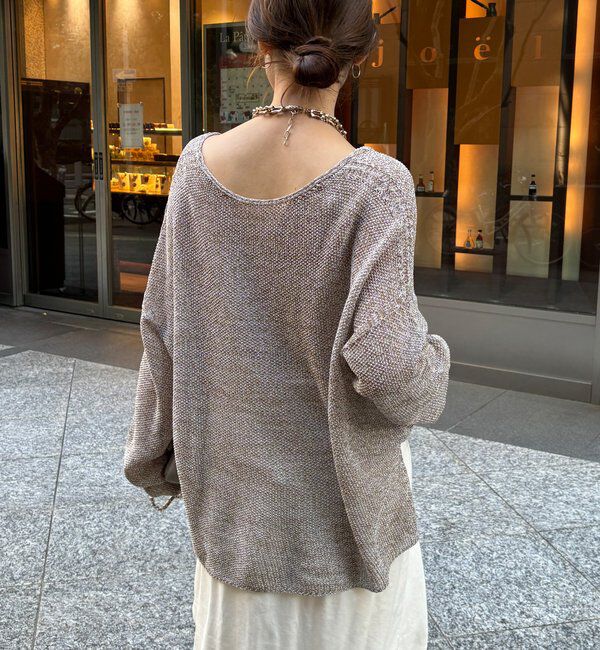  「前後2WAY鹿の子編みプルオーバー」|ニット・セーター|