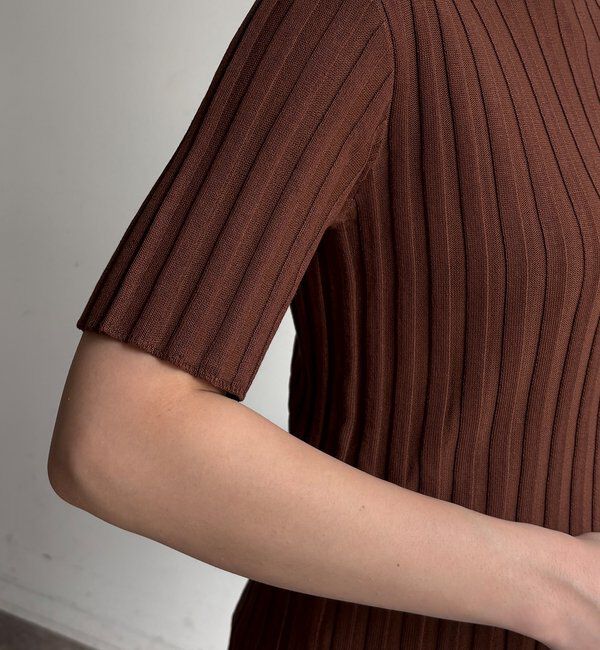  「【WEB限定】ワイドリブハーフスリーブプルオーバー」|ニット・セーター|