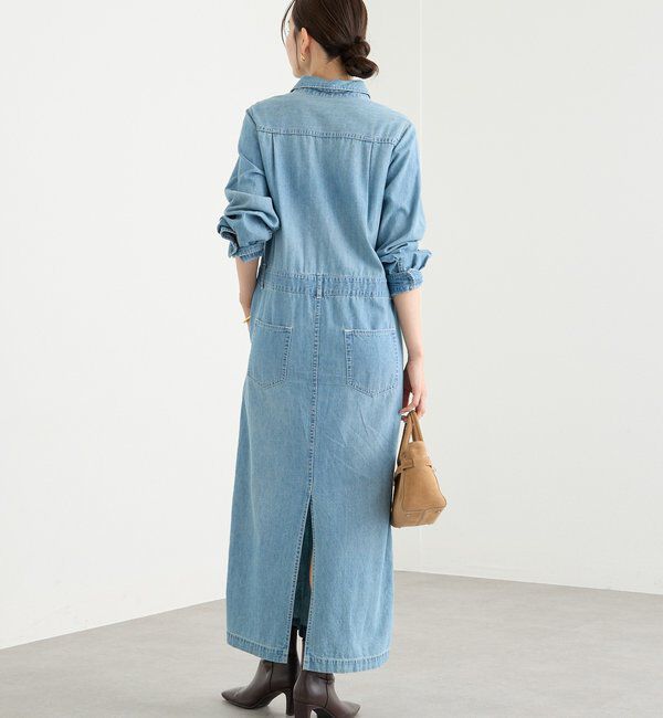  「【MONN&times;Yoshiiiiii】デニムシャツワンピース」|ワンピース|