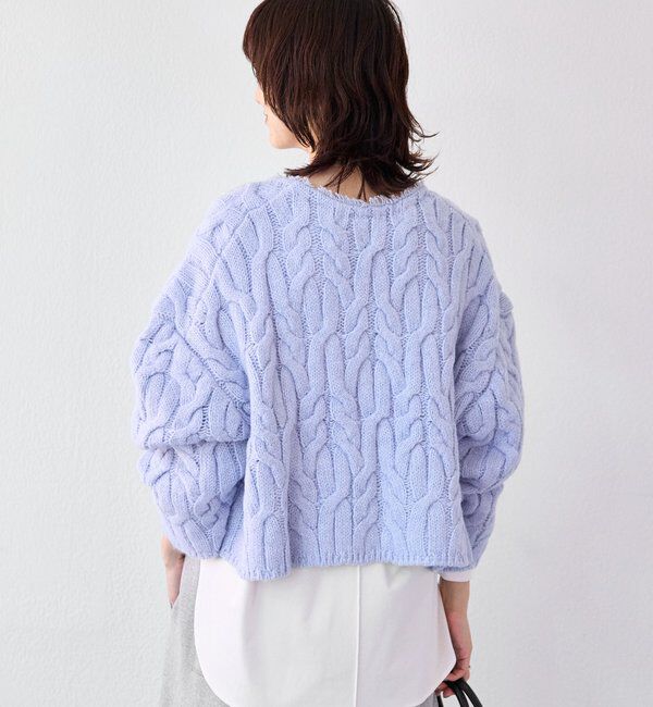  「【大人のこなれ感を演出】フリンジネックケーブルニット」|ニット・セーター|