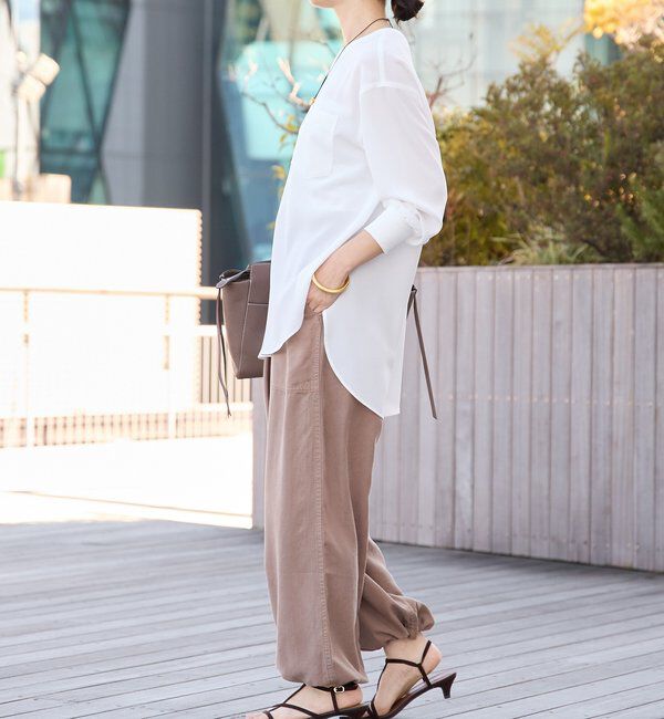  「【セットアップ可/こなれ感抜群】ガーメントダイ2wayワイドパンツ」|チノ|