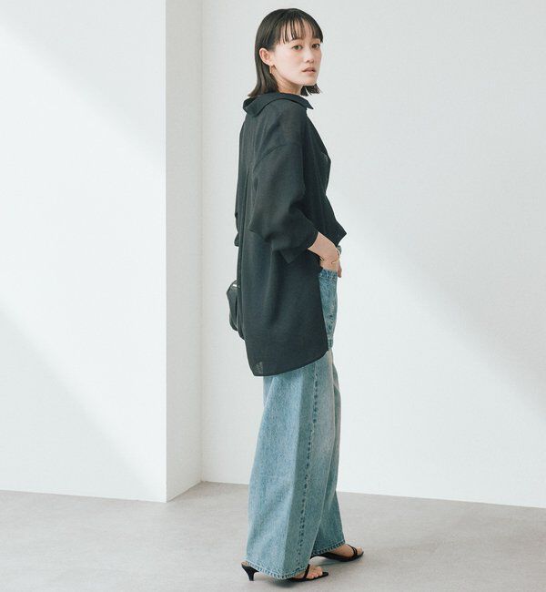  「予約【涼し気な抜け感】メッシュスキッパーシャツ」|シャツ・ブラウス|