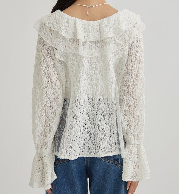  「レース切替ブラウス」|シャツ・ブラウス|