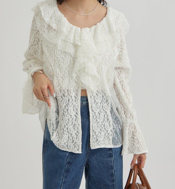  「レース切替ブラウス」|シャツ・ブラウス|